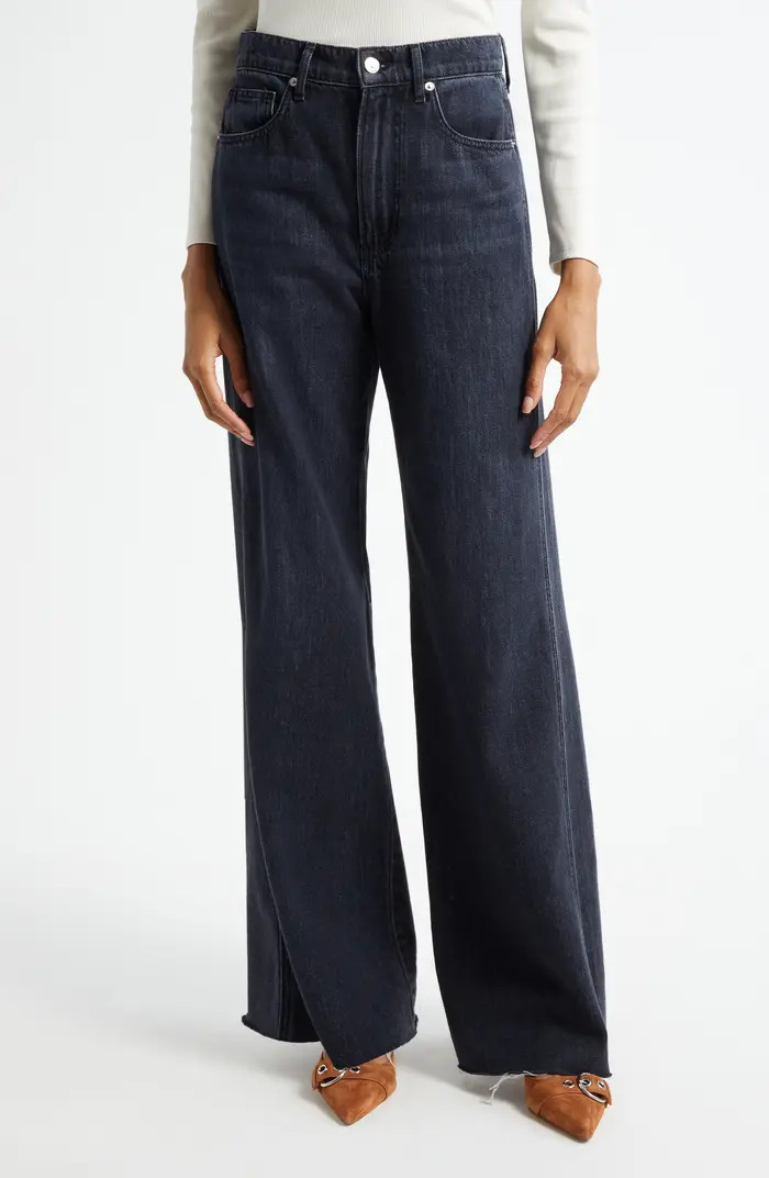 Veronica Beard Kasey Raw Hem Mid Rise Wide Leg Jeans | Nordstrom | Nordstrom