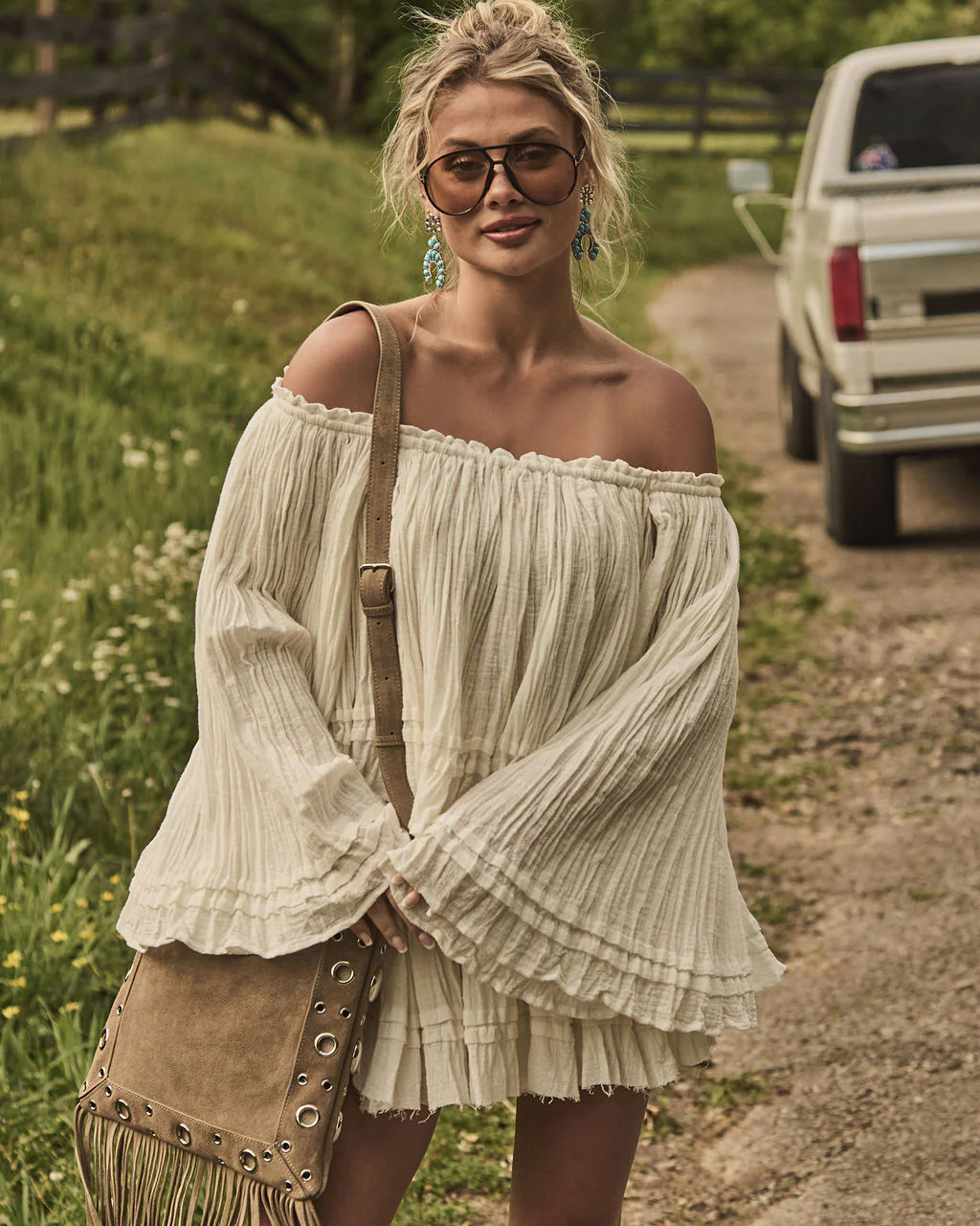Summer Rodeo Cotton Off The Shoulder Cotton Top | VICI