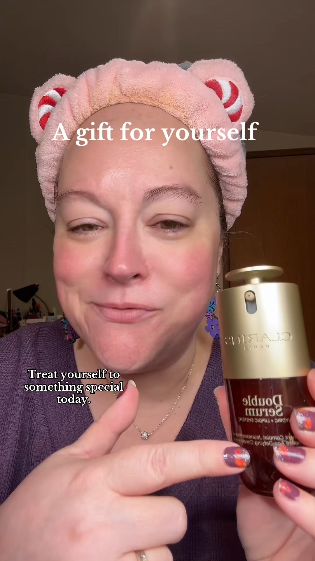 Claire’s Double Serum. Anti aging serum. With the infusion of 22 potent plant extracts. It has tumeric extract that has many beneficial properties.

#LTKGiftGuide #LTKBeauty #LTKFindsUnder100