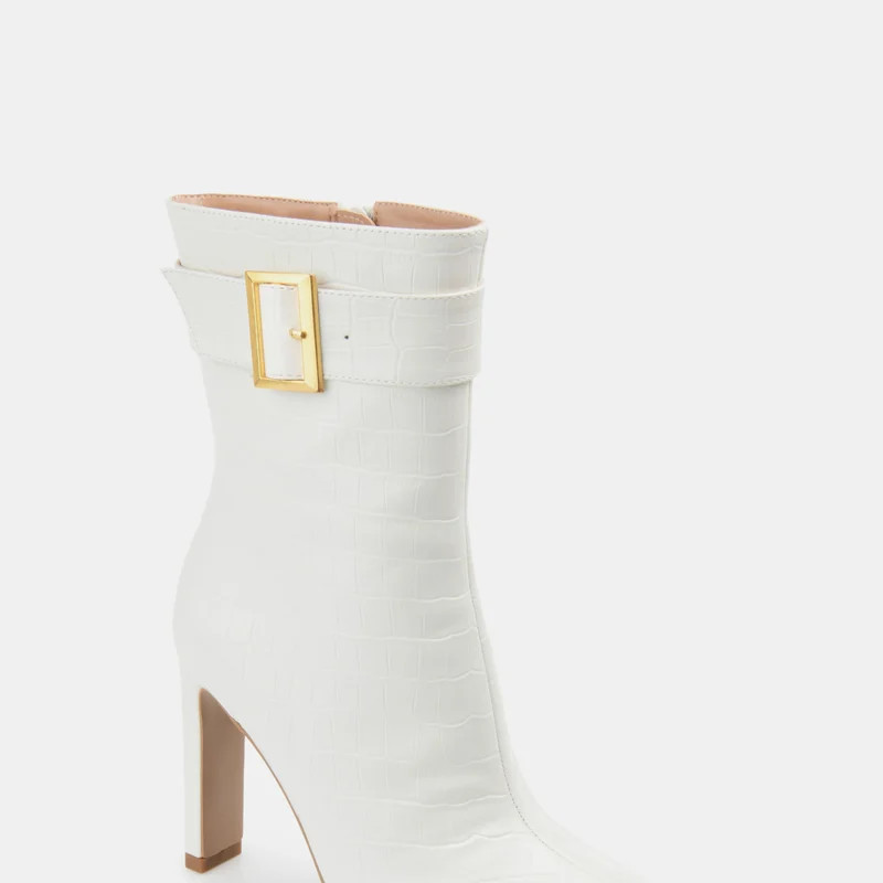 Journee Collection Journee Collection Women's Tru Comfort Foam Elanie Bootie - White - 9.5 | Verishop