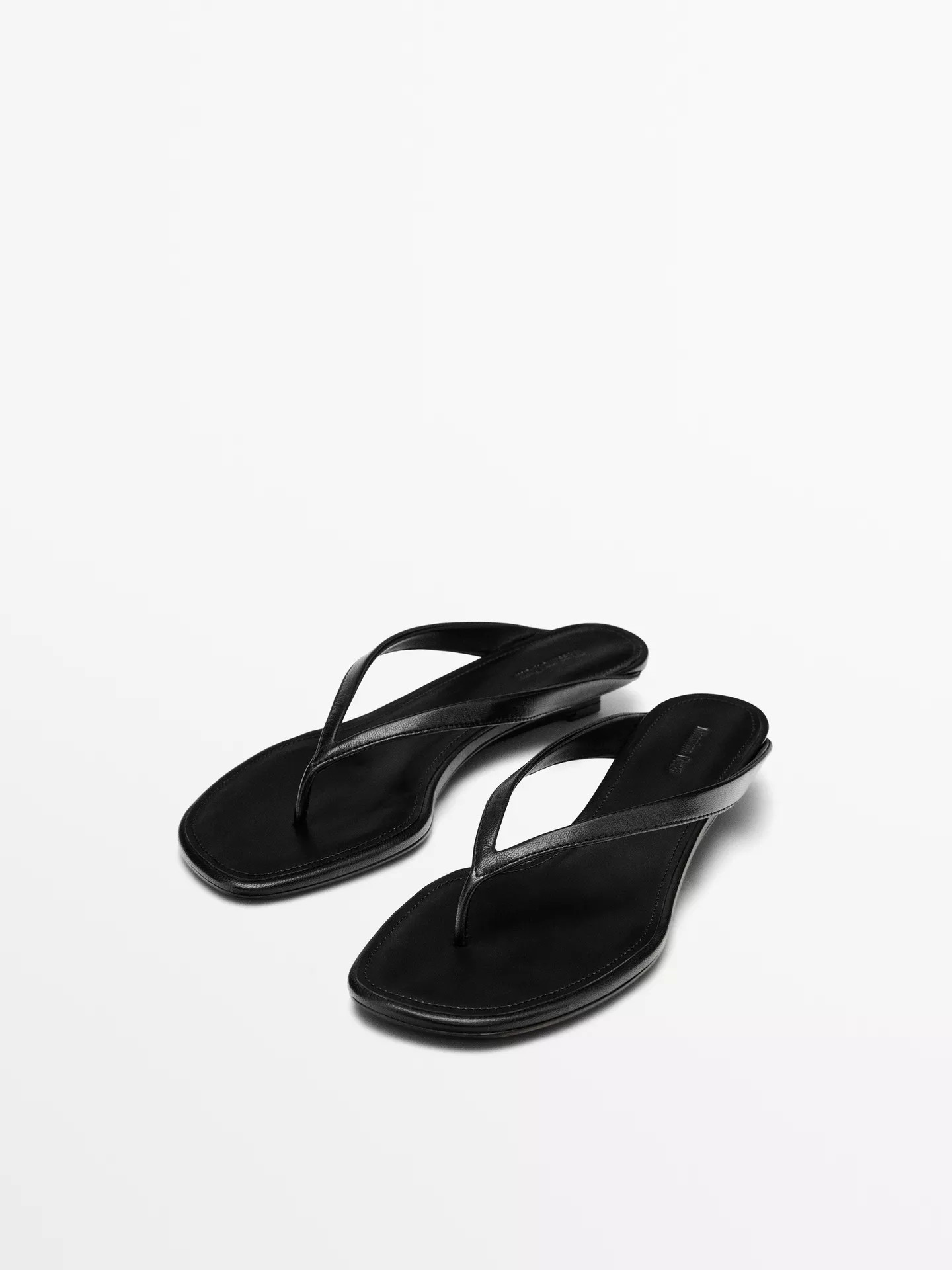 Mid-heel sandals with toe divider | Massimo Dutti UK