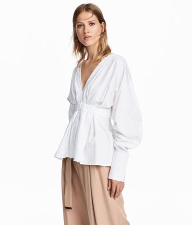 H&M V-neck Cotton Blouse $39.99 | H&M (US)
