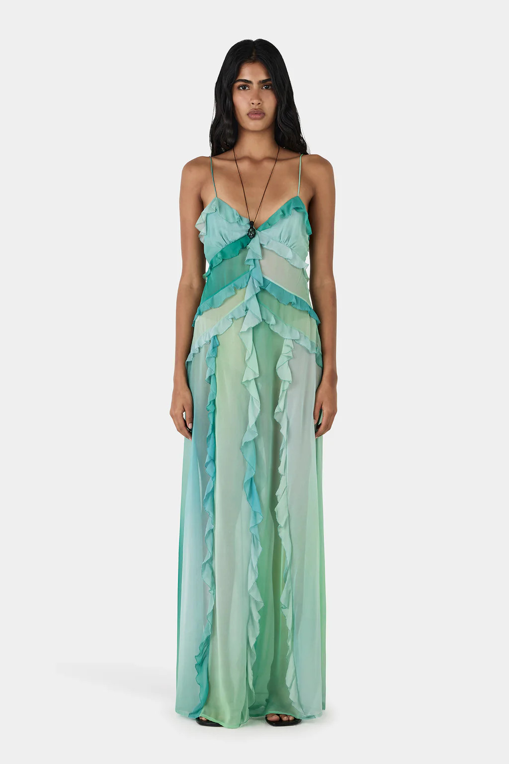 Laila Silk Maxi Dress Aura | Hansen and Gretel