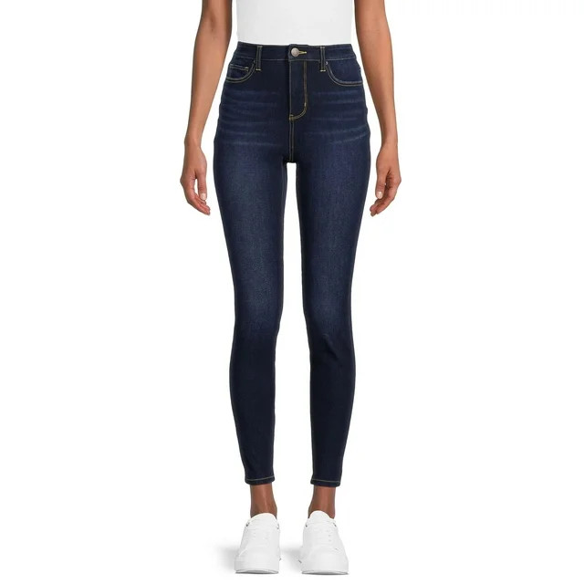Time and Tru Women's High Rise Skinny Jeans, Available in 27", 29" Inseams, Sizes 2-20 | Walmart (US)
