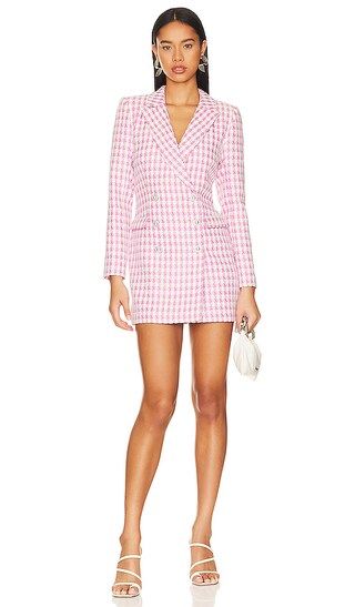 Natalie Blazer Dress in pink & white | Revolve Clothing (Global)