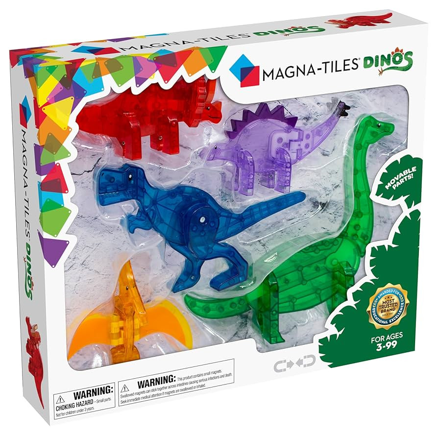 MAGNA-TILES Dinos 5-Piece Magnetic Construction Set, The ORIGINAL Magnetic Building Brand | Amazon (US)