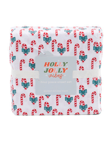 Candycane Bows Sheet Set | TJ Maxx