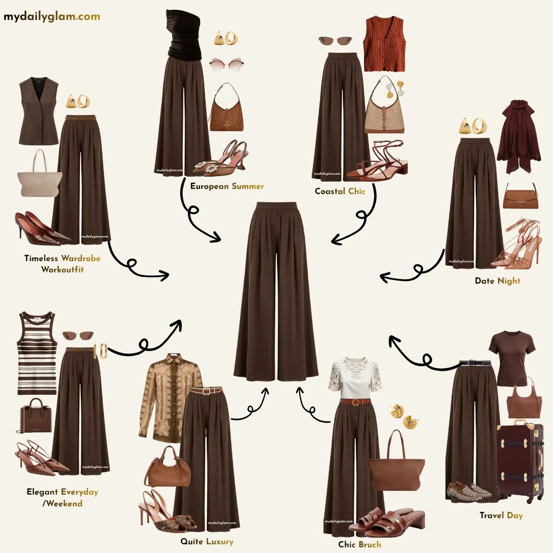 Hi Loves! 💕

Today I’m sharing my ultimate chocolate brown wide leg pants uniform — the only pair of pants you’ll need for every occasion this season. They’re endlessly versatile, instantly elevate any look, and work for everything from work meetings to weekend getaways. #ChocolateBrownStyle #WideLegPantsOutfit #CapsuleWardrobeEssentials #WearableFashion #QuietLuxuryOutfits #WorkwearToWeekend #ChocolateToneChic #EffortlessStyleGuide

#LTKootd #LTKOver40 #LTKWorkwear