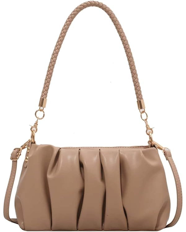 Verdusa Women's Ruched Shoulder Bag PU Leather Crossbody Clutch Handbag | Amazon (US)