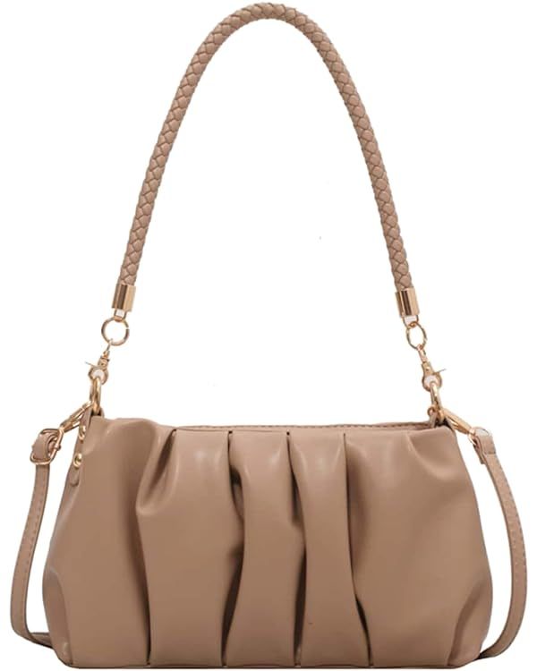 Verdusa Women's Ruched Shoulder Bag PU Leather Crossbody Clutch Handbag | Amazon (US)