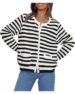 LILLUSORY Women's Cardigan Sweaters 2023 Fall Open Front Long Sleeve Button Down Knit Cardigans O... | Amazon (US)
