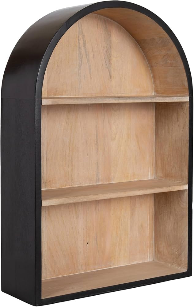 Kate and Laurel Arcott Modern Arched Wall Shelf, 18 x 6 x 26, Black and Light Natural, Transition... | Amazon (US)
