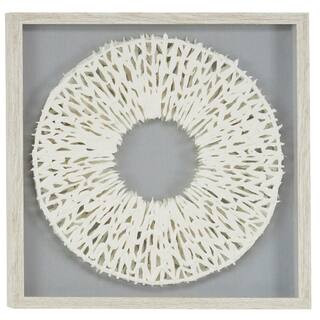 Litton Lane White Handmade Framed 3D Circle Origami Geometric Shadow Box with Canvas Backing 19.5... | The Home Depot