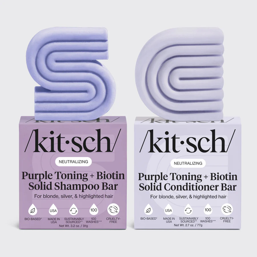 Purple Toning Shampoo & Conditioner Bar Combo for Color-Treated & Grey | Kitsch