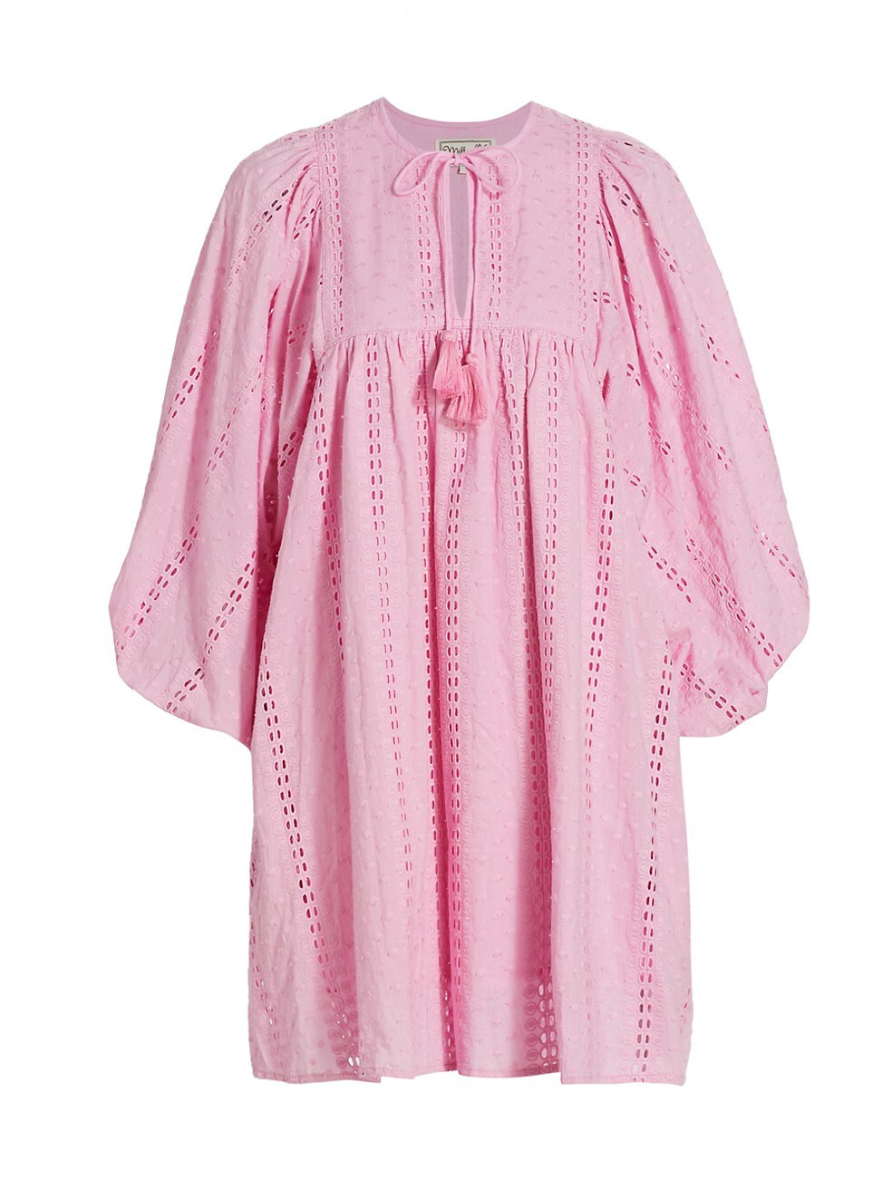 Daisy Cotton Puff-Sleeve Eyelet Minidress | Saks Fifth Avenue