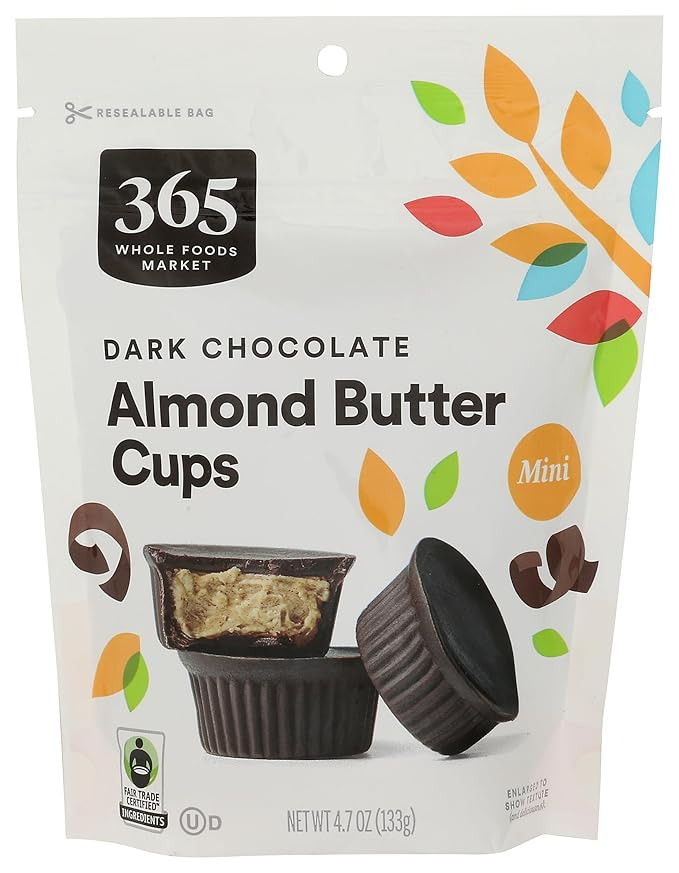 365 by Whole Foods Market, Mini Dark Chocolate Almond Butter Cups, 4.7 Ounce | Amazon (US)