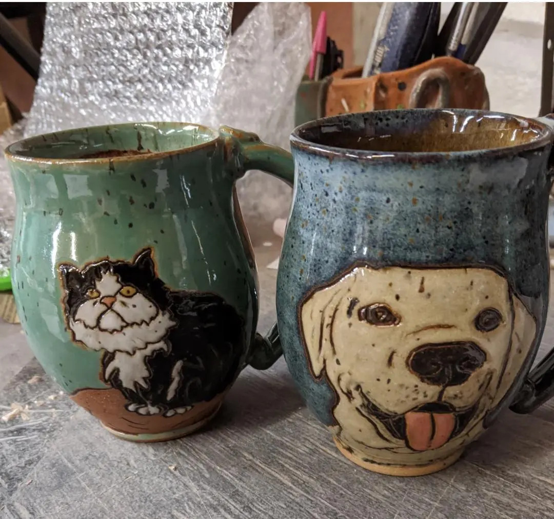 Custom Dog Mug Stoneware Pottery - Etsy | Etsy (US)