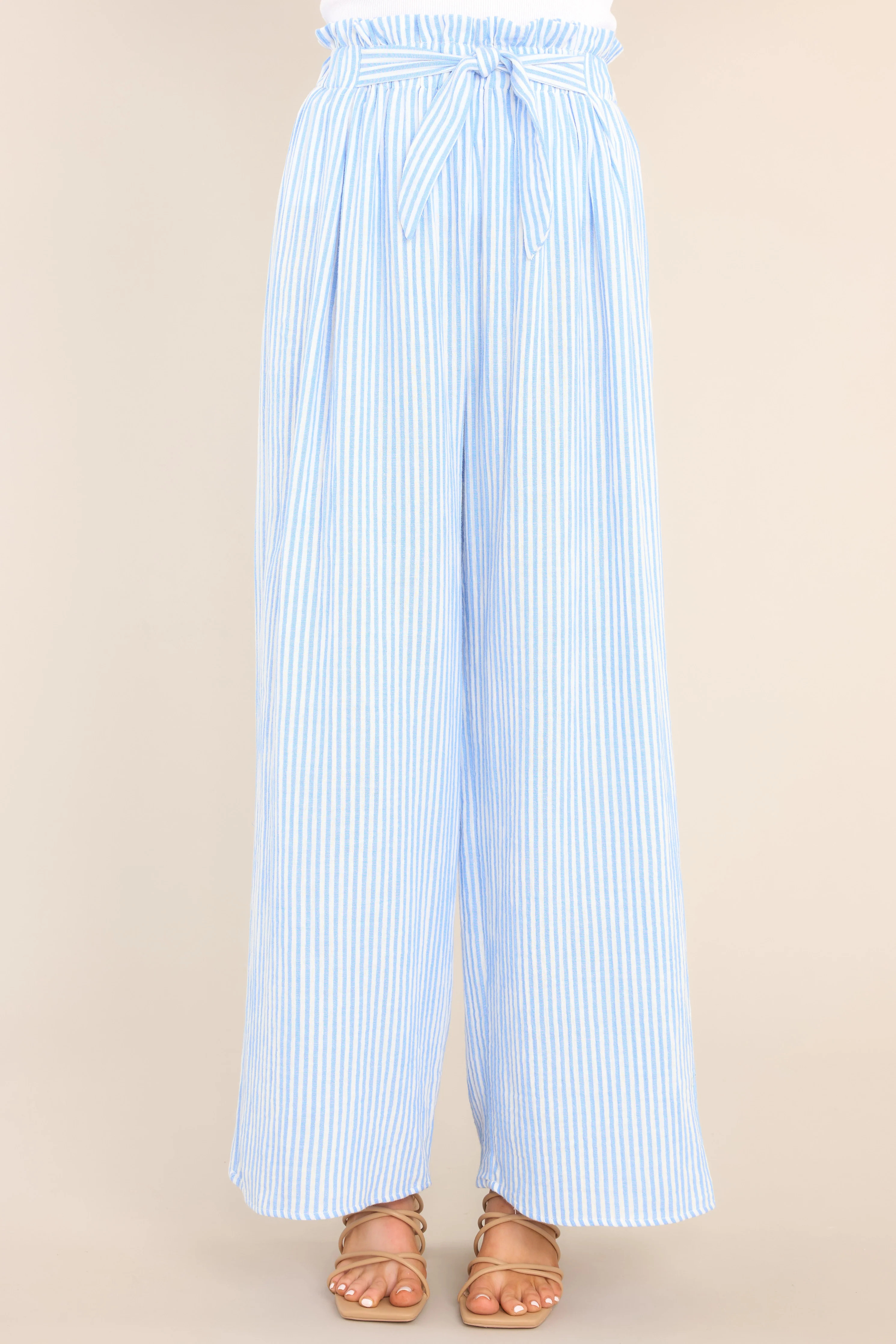 Don’t Call it a Comeback Blue & White Striped Pants | Red Dress 