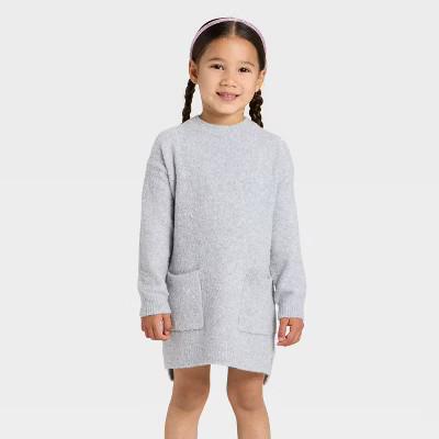 Toddler Girls' Long Sleeve Crewneck Dress - Cat & Jack™ | Target