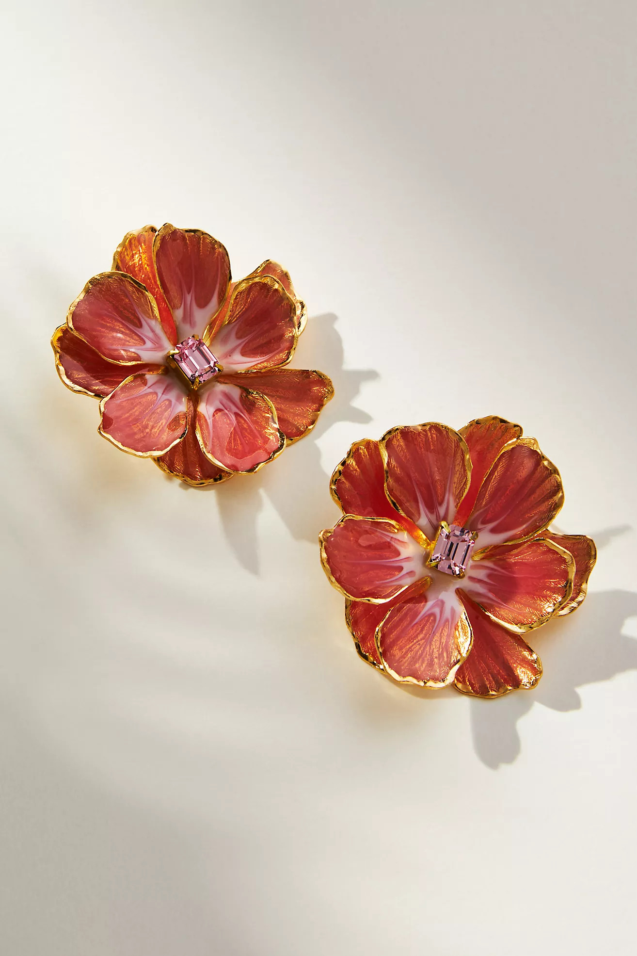 The Pink Reef Hand-Painted Earrings | Anthropologie (US)