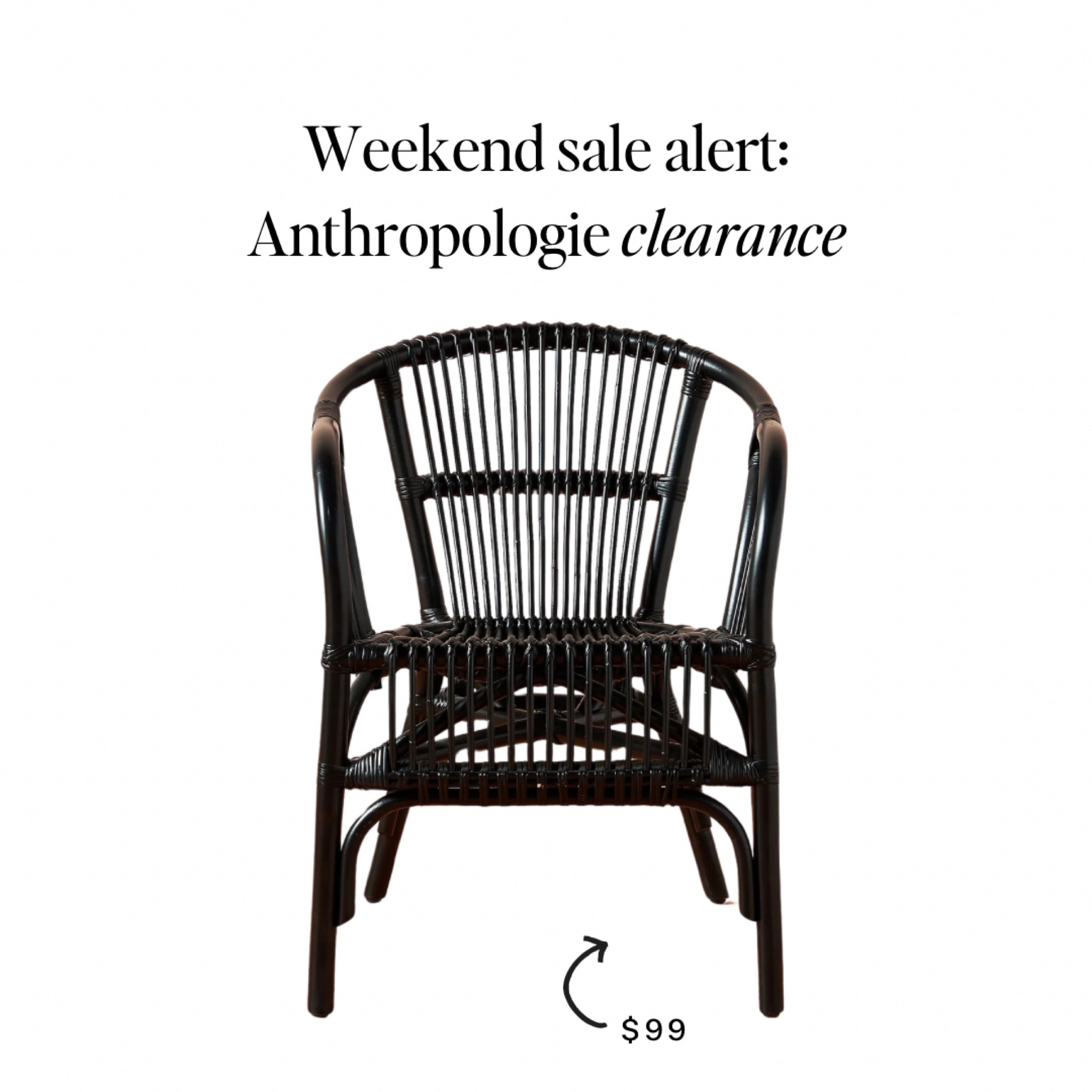 Weekend Sale alert: This chair is only $99! Rattan is hot again this year and this chair, in a modern black, is perfect around the pool or as a bold refresh for the porch. 

Anthropologie does it again. Vintage style but new. 

Style with bold cushions or try simple luxe with white. 

Outdoor living, anthrofinds, Sumer style, spring style, patio decor, outdoor furniture, pool decor, pool furniture, vintage, rattan, modern coastal, grandmillenial decor, palm beach chic. 

#LTKfindsunder100 #LTKhome #LTKSeasonal