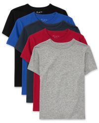 Boys Uniform Short Sleeve Basic Layering Tee 5-Pack | The Children's Place  - MULTI CLR | The Children's Place