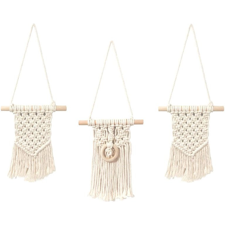 Small Boho Woven Macrame Wall Hanging Decor,Macrame Art | Walmart (US)