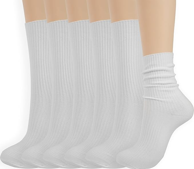 BomKinta Calf Socks for Women - Thin Solid Cotton Crew Socks - Casual Cute Above Ankle Sock | Amazon (US)