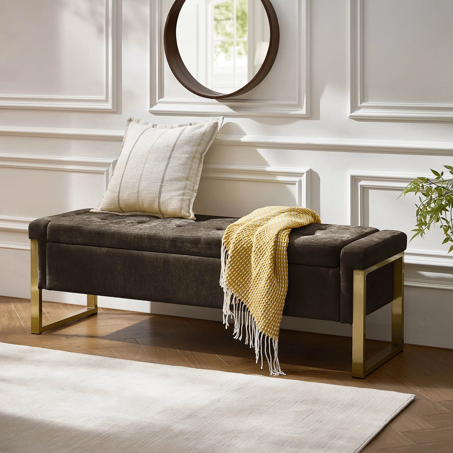 Shanieka 55.3'' W Upholstered Flip Top Storage Bench | Wayfair North America