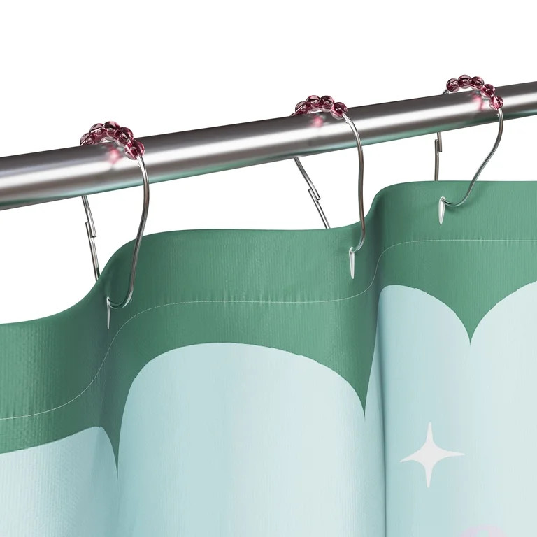 Mainstays Kids Fabric Shower Curtain with Hooks Set, Fairy Garden | Walmart (US)