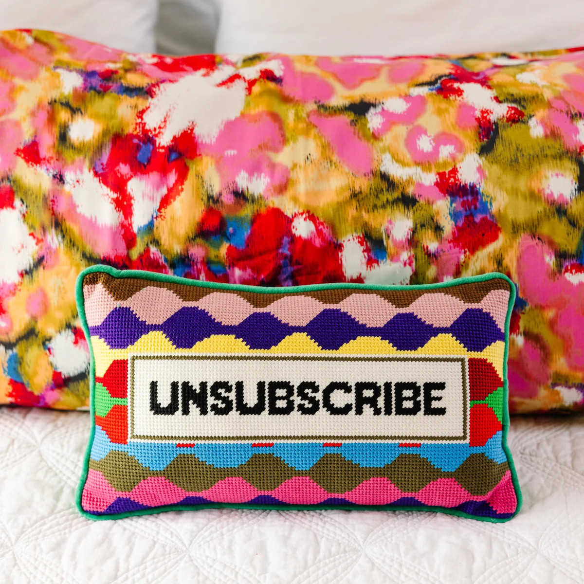 Unsubscribe Needlepoint Pillow | Furbish Studio