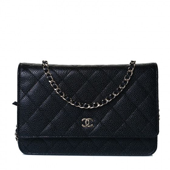 CHANEL Caviar Quilted Wallet On Chain WOC Black | Fashionphile