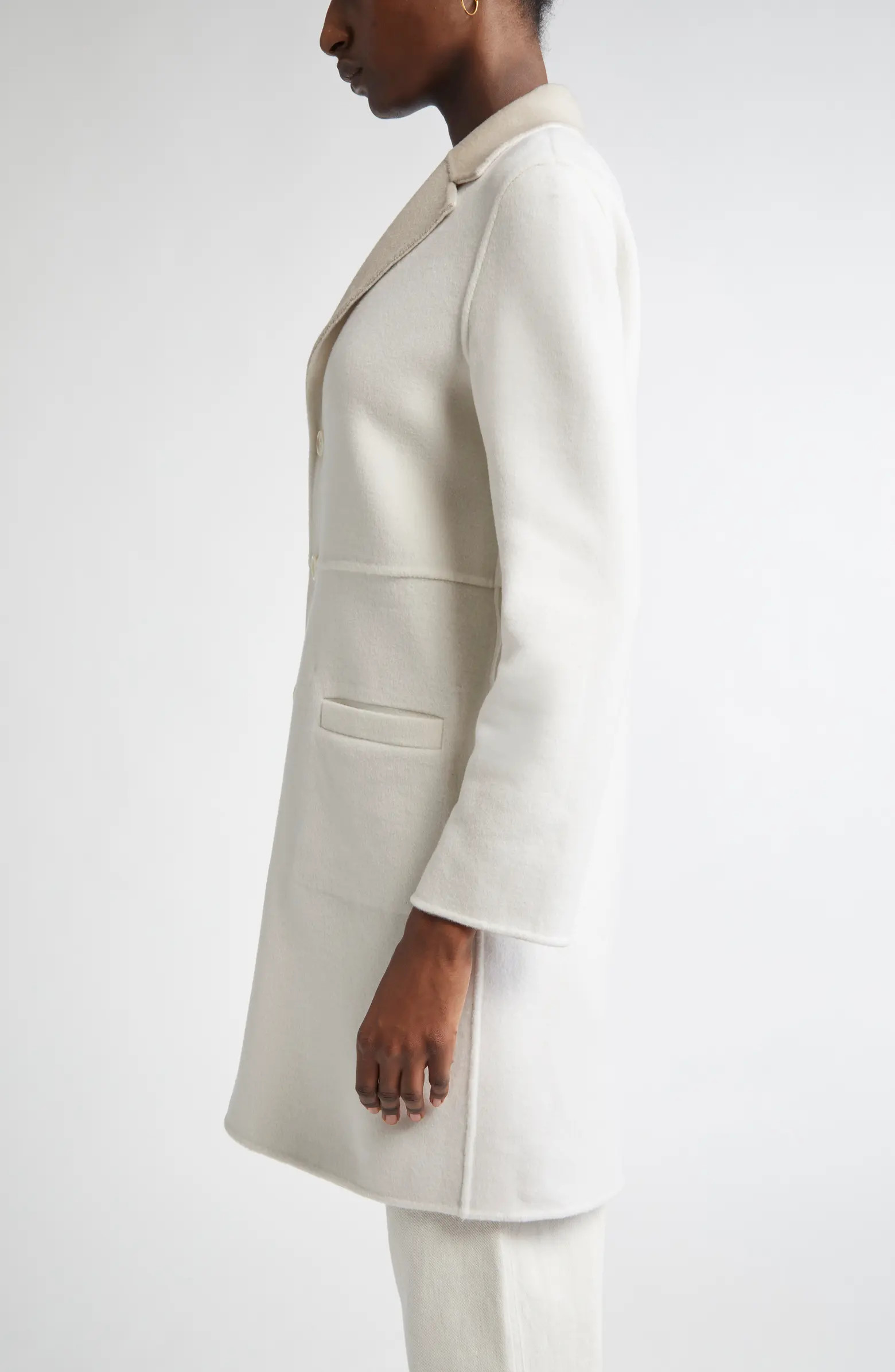 St. John Collection Two-Tone Double Face Wool & Cashmere Coat | Nordstrom | Nordstrom