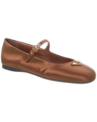 Tobacco Satin Ballerina Flat | Rue La La