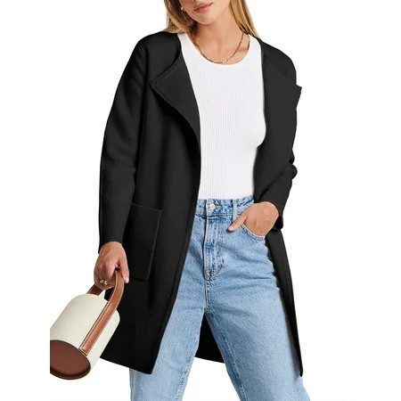 Luniro Womens Fall Jackets Oversized Trench Coat Open Front Casual Long Cardigan Sweater Clothing | Walmart (US)