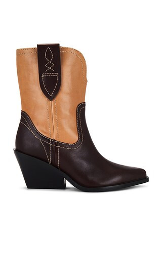 Free People Pitchfork Point Western Boot In Espresso & Camel in Brown. - size 9.5 | Revolve Clothing (Global)