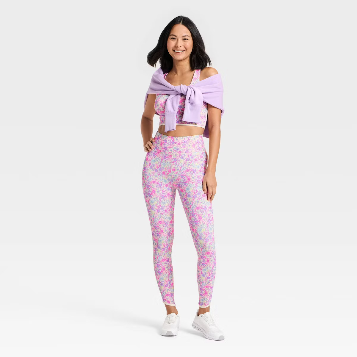 Women's Floral Print High-Rise Piped Leggings - JoyLab™ | Target