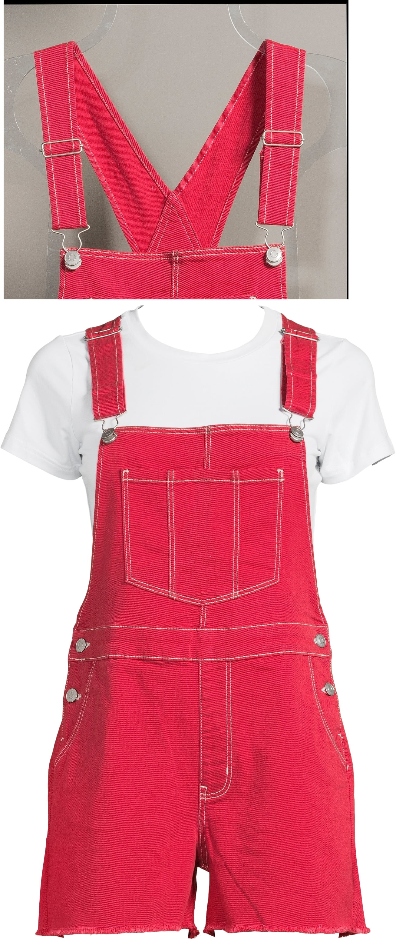 No Boundaries Juniors Relaxed Boyfriend Shortalls, 3.5" Inseam, Sizes XS-XXXL | Walmart (US)