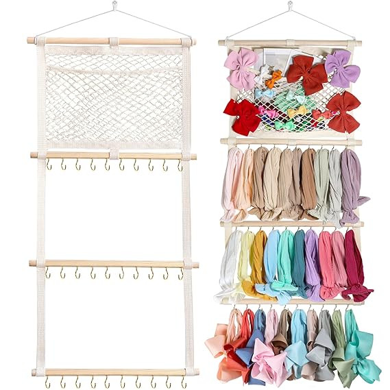 Headband Holder Hair Bows Organizer for Baby Girls Large Capacity Bow Holder Hair Accessories Wal... | Amazon (US)