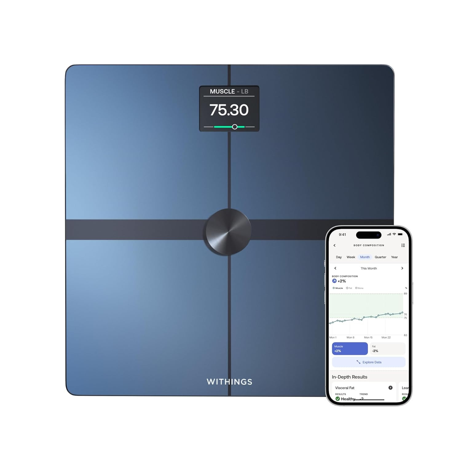 WITHINGS Body Smart - Accurate Scale for Body Weight and Fat Percentage, Body Composition Wi-Fi and Bluetooth Weight Scale, Baby Weight Scale, Smart Scale Apple Health Compatible, Bathroom Scale | Amazon (US)