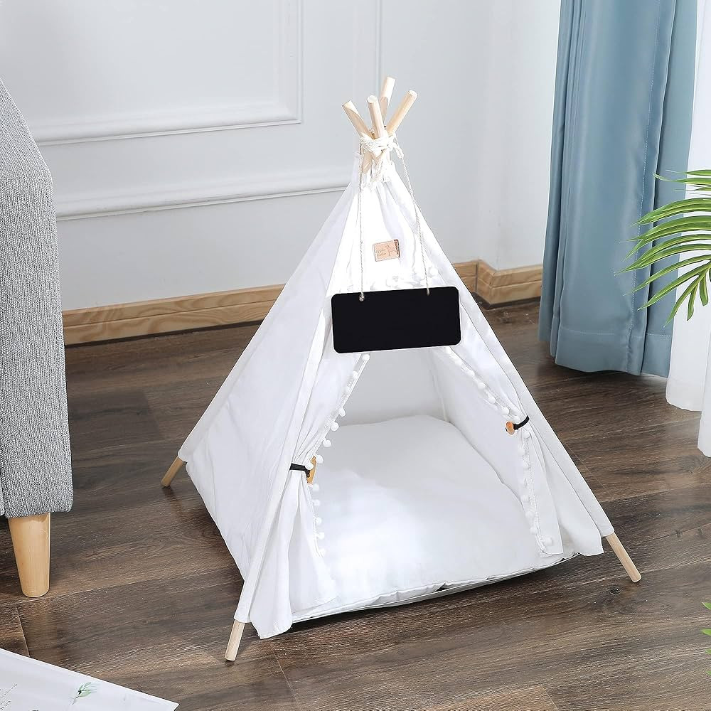 GeerDuo Pet Teepee, Portable Pet Tents for Small Dogs or Cats, Puppy Sweet Bed Washable Dog or Ca... | Amazon (US)