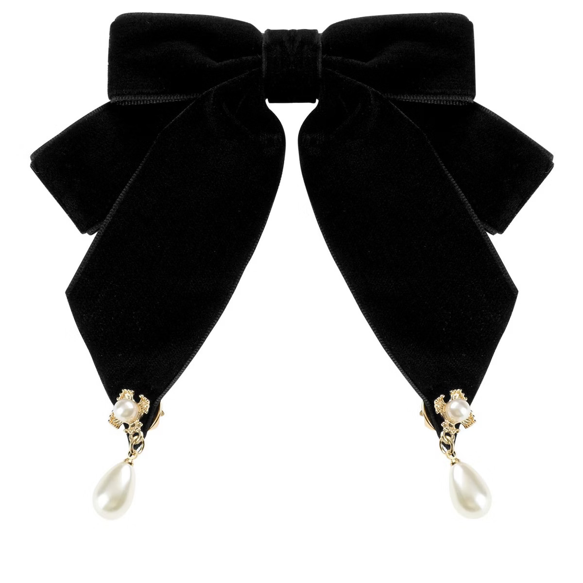 INSPIRE CHIC Women's Retro Velvet Ribbon Pre-Tied Big Bowknot Brooch Pin | Target