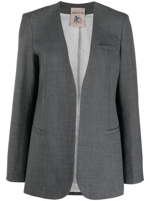 Semicouture Collarless single-breasted Blazer - Farfetch | Farfetch Global