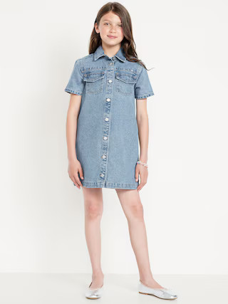 Studded Pocket Jean Shirt Dress for Girls | Old Navy | Old Navy (US)