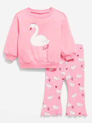Long-Sleeve Graphic Sweatshirt and Leggings Set for Baby | Old Navy (US)