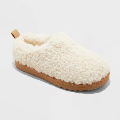 Kids' Faux Shearling Clog Slippers - Cat & Jack™ Beige 2 | Target