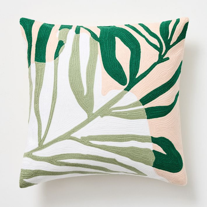 Crewel Palm Pillow Cover | West Elm (US)