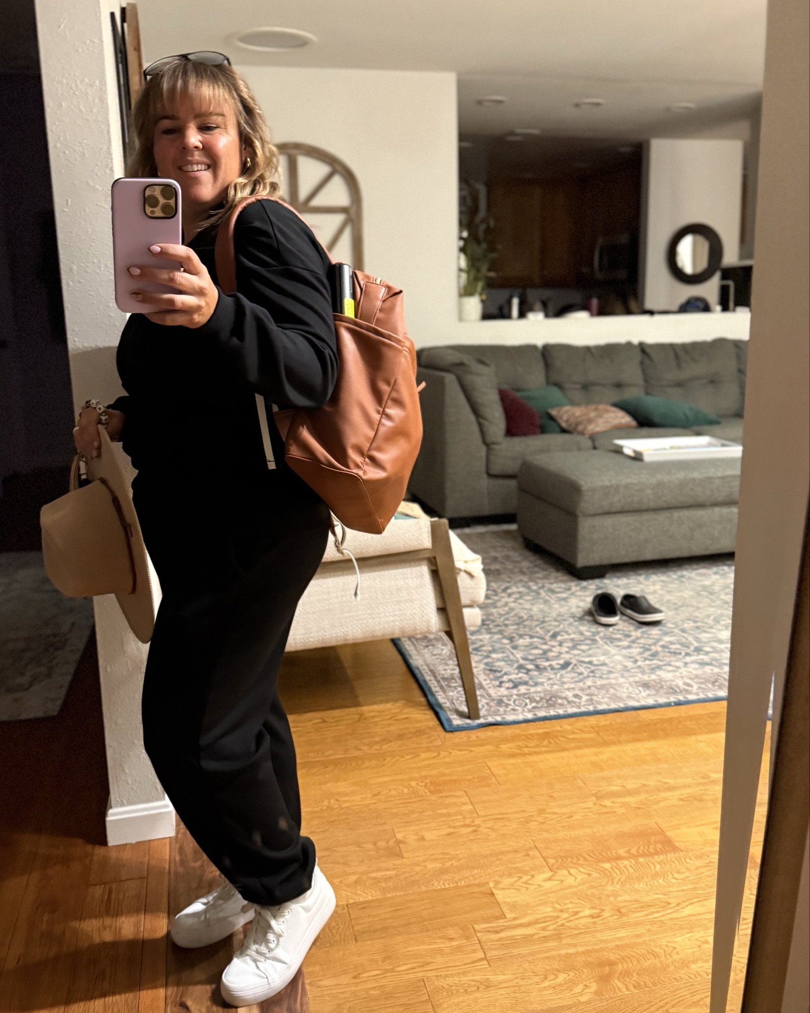 Travel day fit ✈️ comfy, casual, but still put-together — perfect for a long travel day to SLC. Linking my travel bag, hat, and everything else that makes airport style feel effortless. 🤍 #LTKtravel #LTKstyle #airportoutfit #fallfashion #comfychic 

#LTKMidsize #LTKPetite #LTKStyleTip