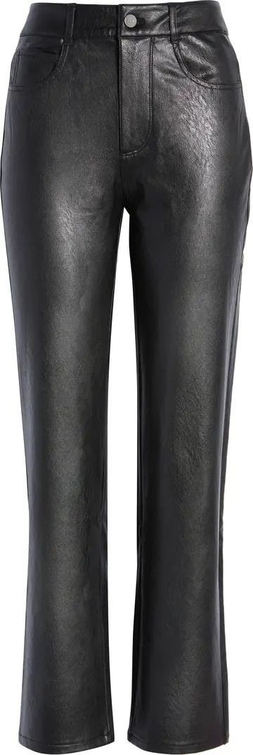 PAIGE Stella Super High Waist Straight Leg Faux Leather Jeans | Nordstrom | Nordstrom