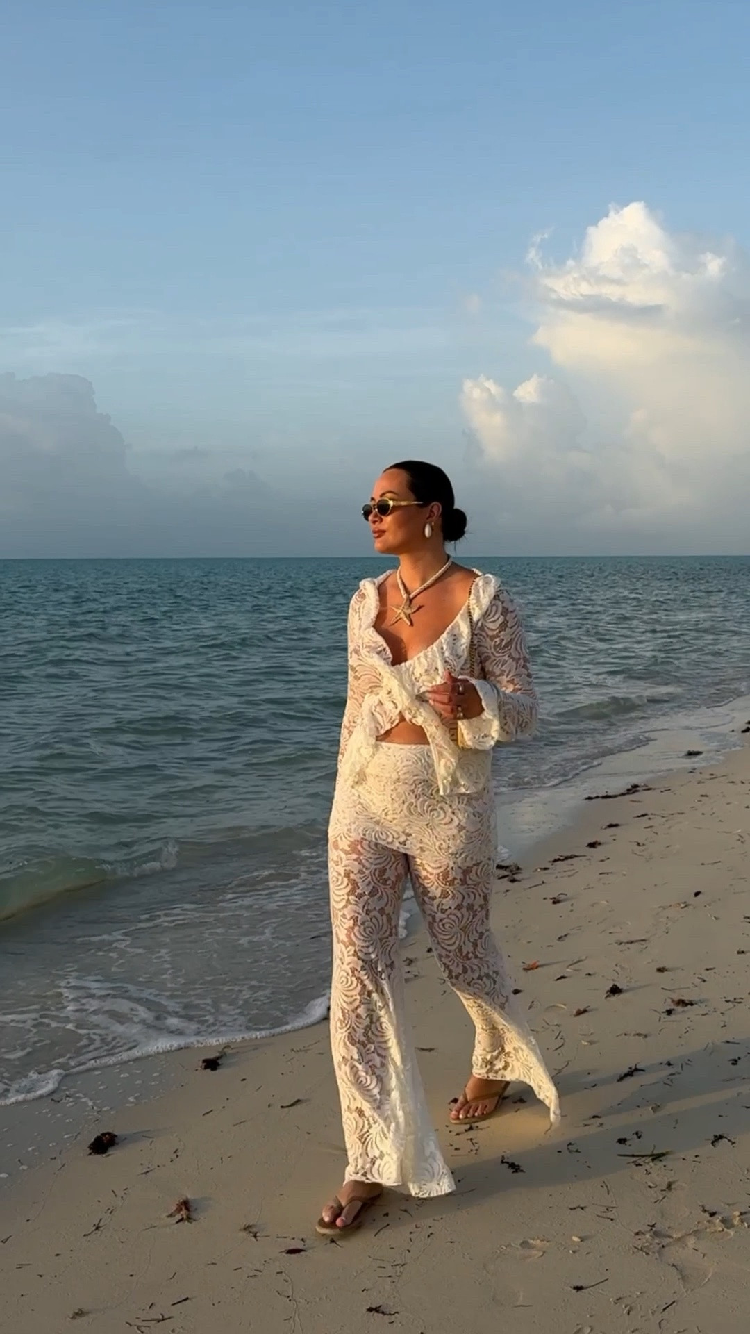 Chic summer beach day outfit for vacation - obsessed with anything lace this season!

#LTKootd #LTKSeasonal